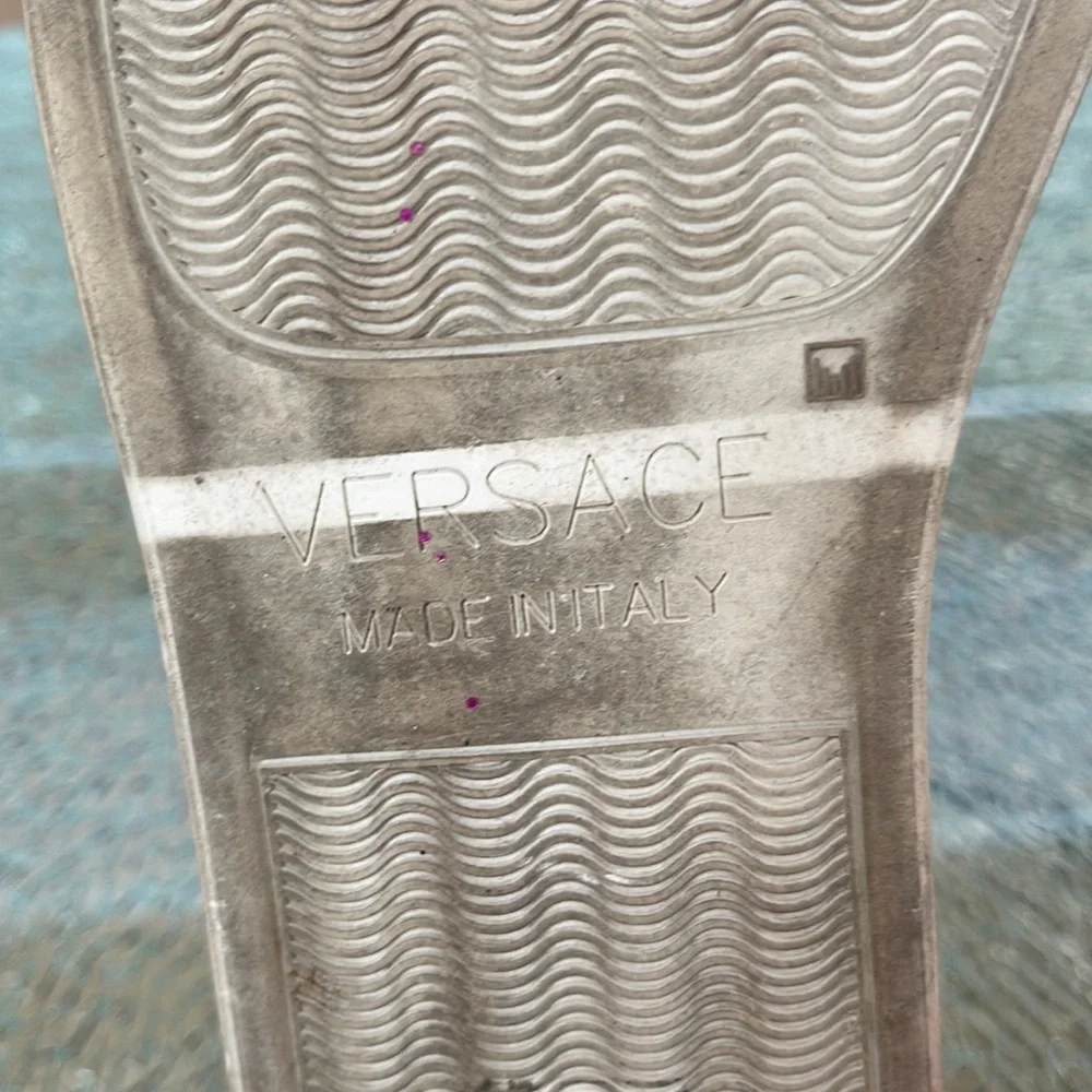 VERSACE Pink Patent Leather Sneakers - Picture 9 of 13